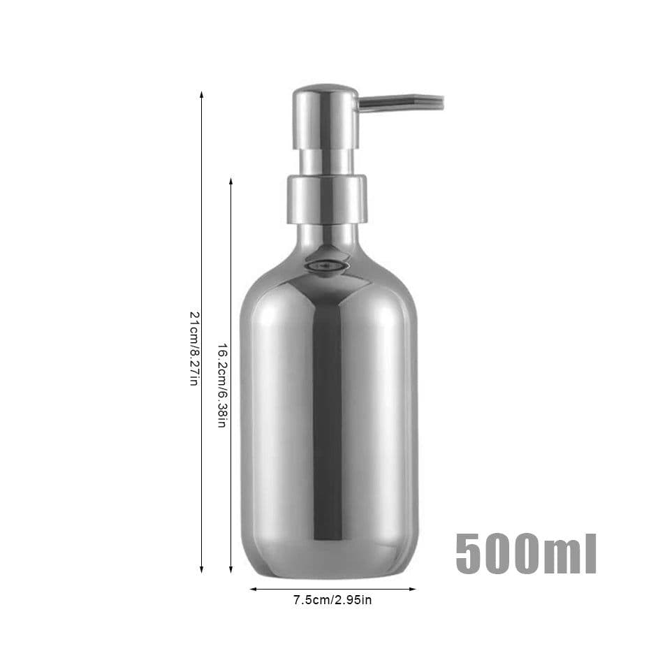 image-Silver Plating Soap Dispenser Bottle Mirror Hand Press Refillable Shampoo Body Lotion Hand Soap Dispenser Bathroom Container
