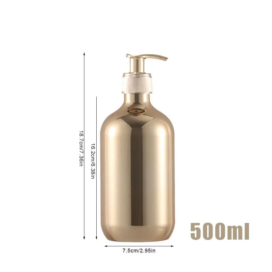 image-Silver Plating Soap Dispenser Bottle Mirror Hand Press Refillable Shampoo Body Lotion Hand Soap Dispenser Bathroom Container