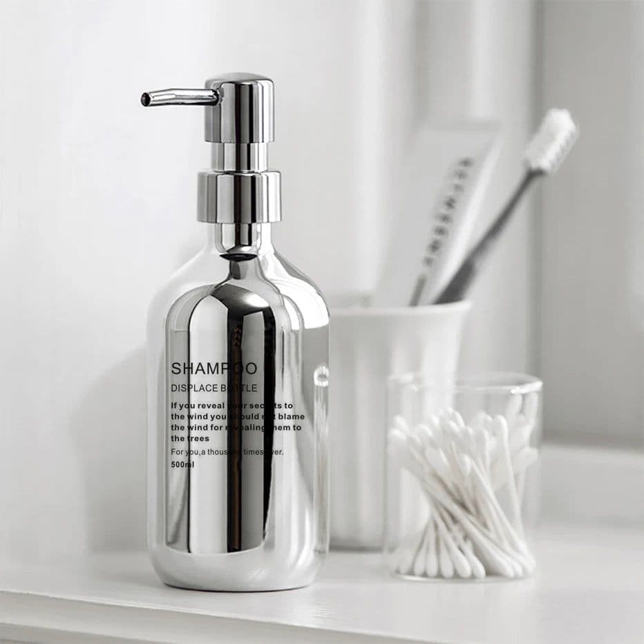 image-Silver Plating Soap Dispenser Bottle Mirror Hand Press Refillable Shampoo Body Lotion Hand Soap Dispenser Bathroom Container