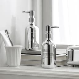 image-Silver Plating Soap Dispenser Bottle Mirror Hand Press Refillable Shampoo Body Lotion Hand Soap Dispenser Bathroom Container