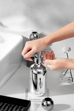image-Silver Plating Soap Dispenser Bottle Mirror Hand Press Refillable Shampoo Body Lotion Hand Soap Dispenser Bathroom Container
