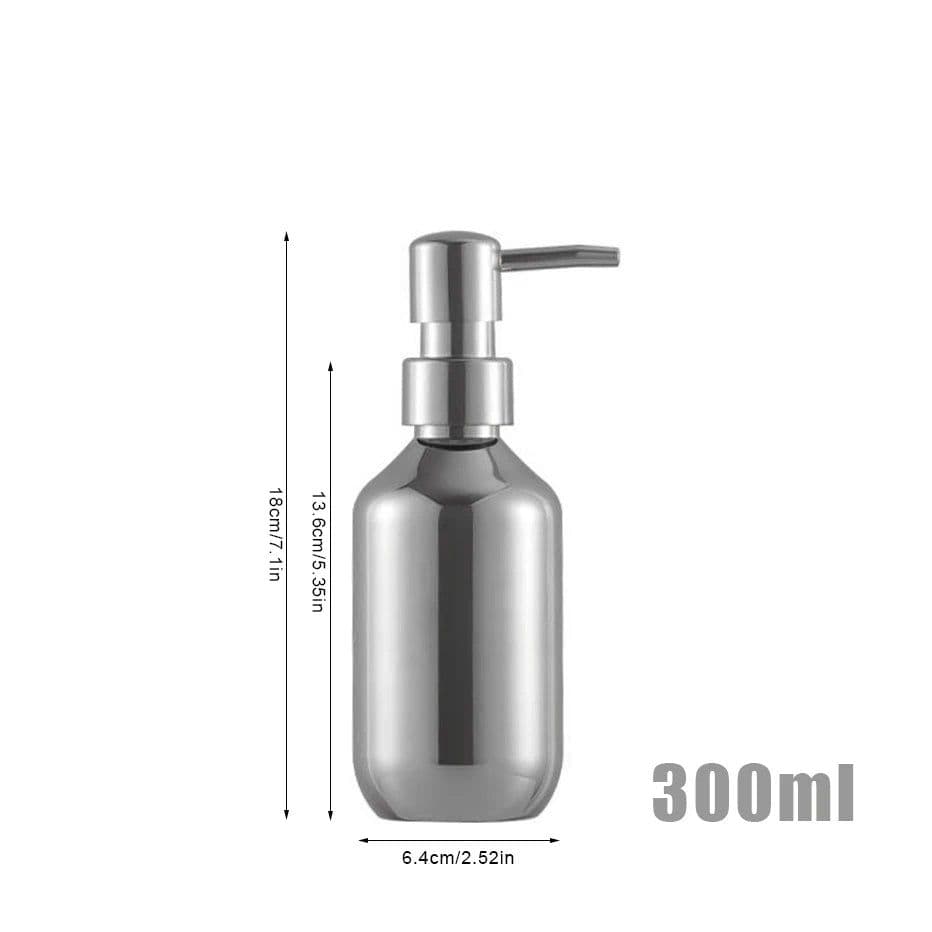 image-Silver Plating Soap Dispenser Bottle Mirror Hand Press Refillable Shampoo Body Lotion Hand Soap Dispenser Bathroom Container