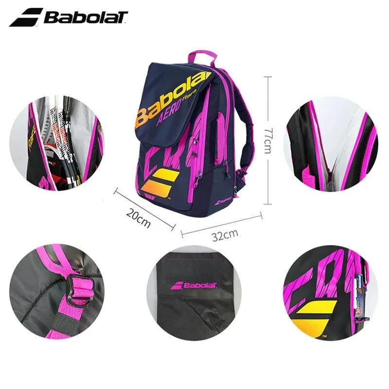image-Nadel Type BABOLAT PURE AERO RAFA Tennis Backpack 2 Usages Adults Sports Squash Padel Beach Tennis Racket Bag Original Backpack