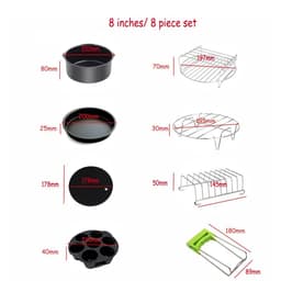 image-7 Inch/8 Inch Air Fryer Accessories Airfryer Baking Mould Non-Stick baking Basket Round For Kitchen Accessories Dropshipping