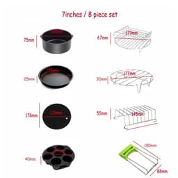 image-7 Inch/8 Inch Air Fryer Accessories Airfryer Baking Mould Non-Stick baking Basket Round For Kitchen Accessories Dropshipping