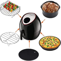 image-7 Inch/8 Inch Air Fryer Accessories Airfryer Baking Mould Non-Stick baking Basket Round For Kitchen Accessories Dropshipping