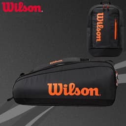 image-Wilson Tennis Padel Bag Holds 6 Tennis Rackets Sports Backpack Large Capacity Multifunction Portable Court Racket Bag Men Women