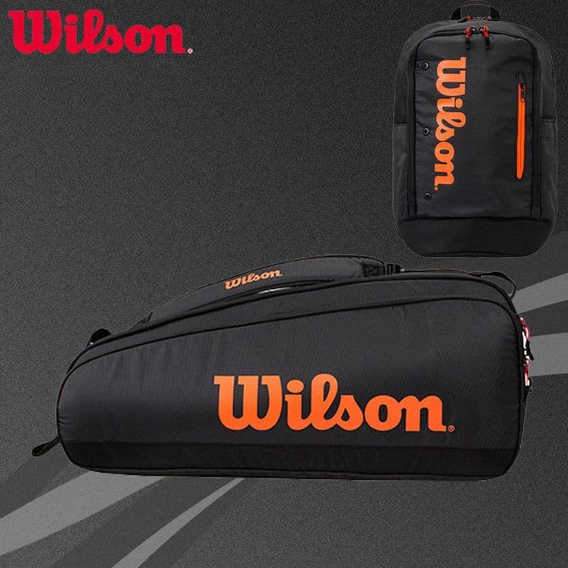 image-Wilson Tennis Padel Bag Holds 6 Tennis Rackets Sports Backpack Large Capacity Multifunction Portable Court Racket Bag Men Women