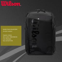 image-Wilson Tennis Padel Bag Holds 6 Tennis Rackets Sports Backpack Large Capacity Multifunction Portable Court Racket Bag Men Women