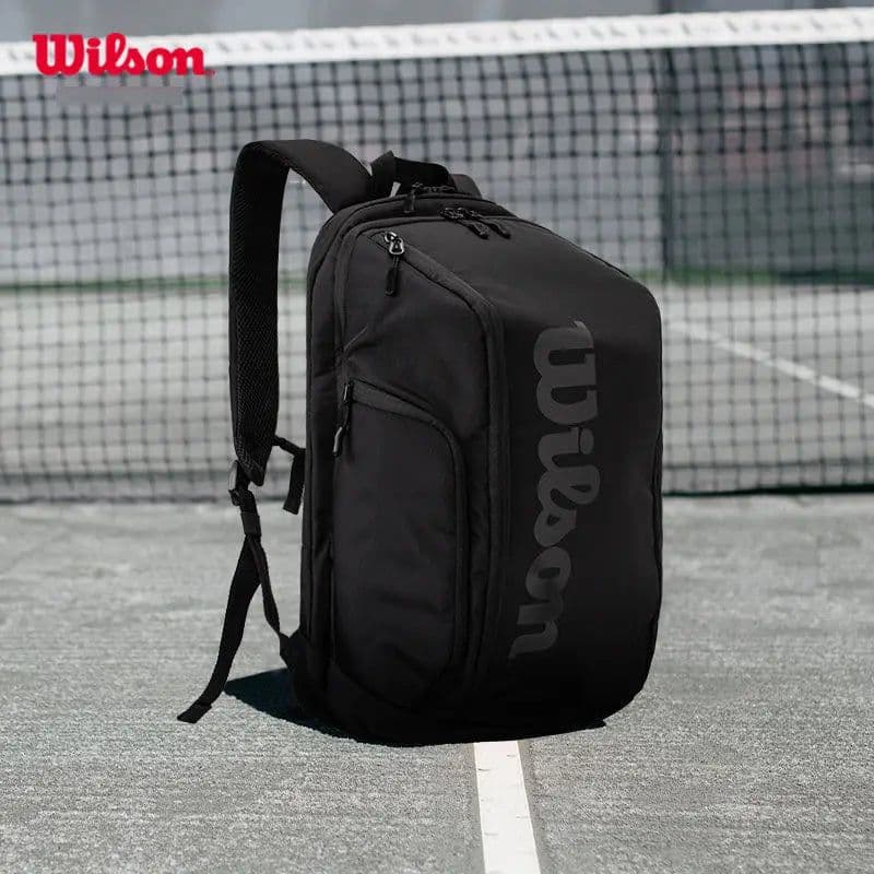 image-Wilson Tennis Padel Bag Holds 6 Tennis Rackets Sports Backpack Large Capacity Multifunction Portable Court Racket Bag Men Women