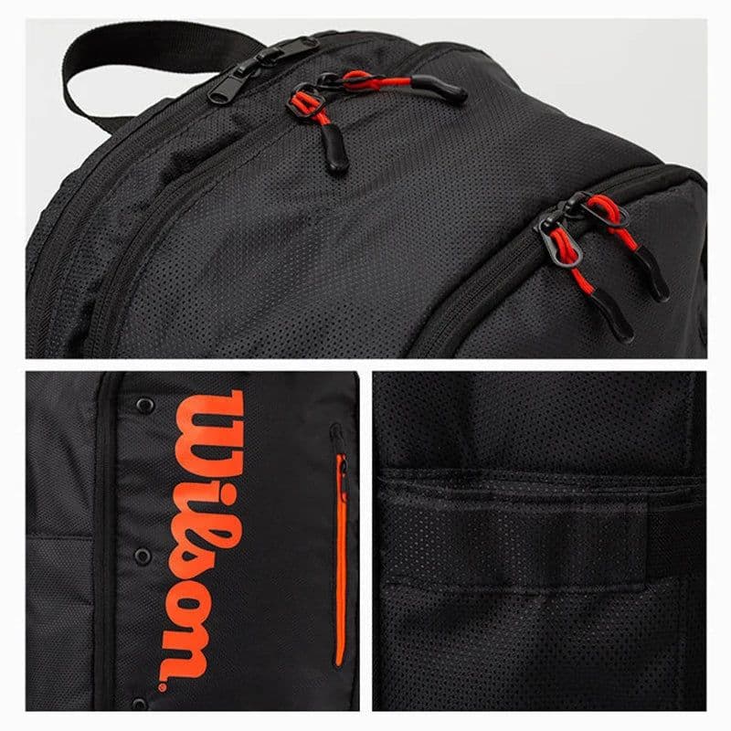 image-Wilson Tennis Padel Bag Holds 6 Tennis Rackets Sports Backpack Large Capacity Multifunction Portable Court Racket Bag Men Women