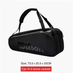 image-Wilson Tennis Padel Bag Holds 6 Tennis Rackets Sports Backpack Large Capacity Multifunction Portable Court Racket Bag Men Women
