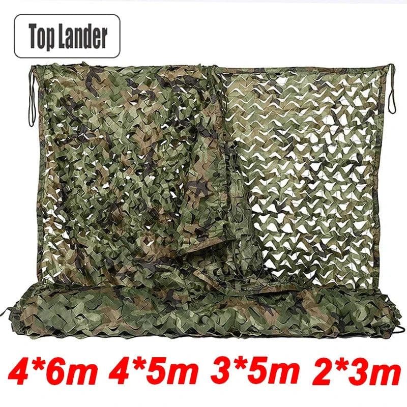 image-4x5m 2x3m Military Camouflage Net Camo Netting Army Nets Shade Mesh Hunting Garden Car Outdoor Camping Sun Shelter Tent
