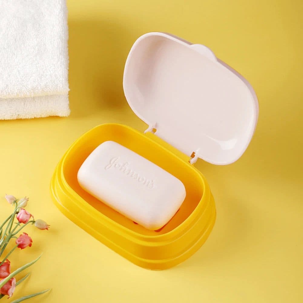 image-Plastic Bathroom Shower Soap Box Tray Dish Storage Holder Plate Home Travel Soap Protector Case Shower Soap Box For Travel