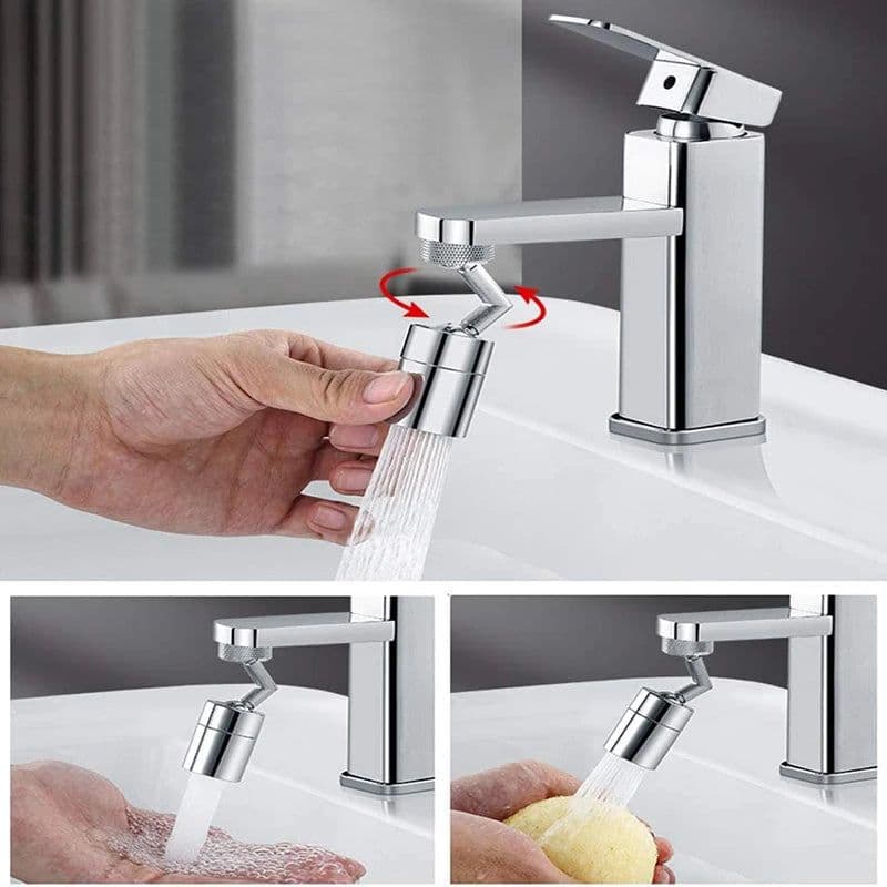 image-360° Universal Kitchen Faucet Anti-splash Aerator Bathroom Tap Rotatable Faucet Sprayer Saving Water Tap Nozzle Extender Adapter
