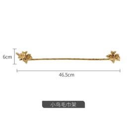 image-Luxury All-Copper Bathroom Accessories Retro Brass Bird Towel Ring Clear Texture Punch-Free Towel Holder Antique Bathroom