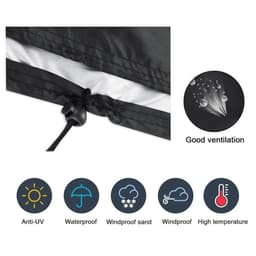 image-Waterproof Garden Furniture Covers, Rain and Snow Chair Covers, Outdoor, Patio, Garden, Sofa, Table, Dust Proof, Black, 72 Sizes