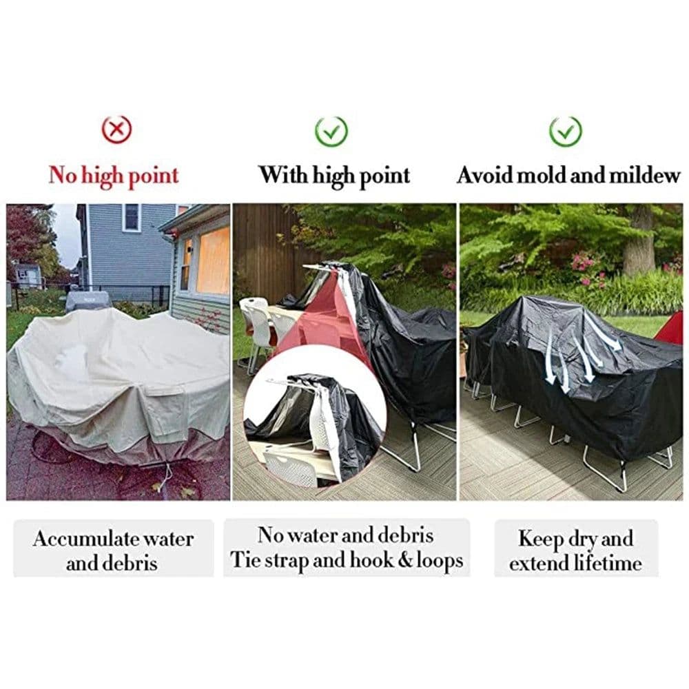 image-Waterproof Garden Furniture Covers, Rain and Snow Chair Covers, Outdoor, Patio, Garden, Sofa, Table, Dust Proof, Black, 72 Sizes