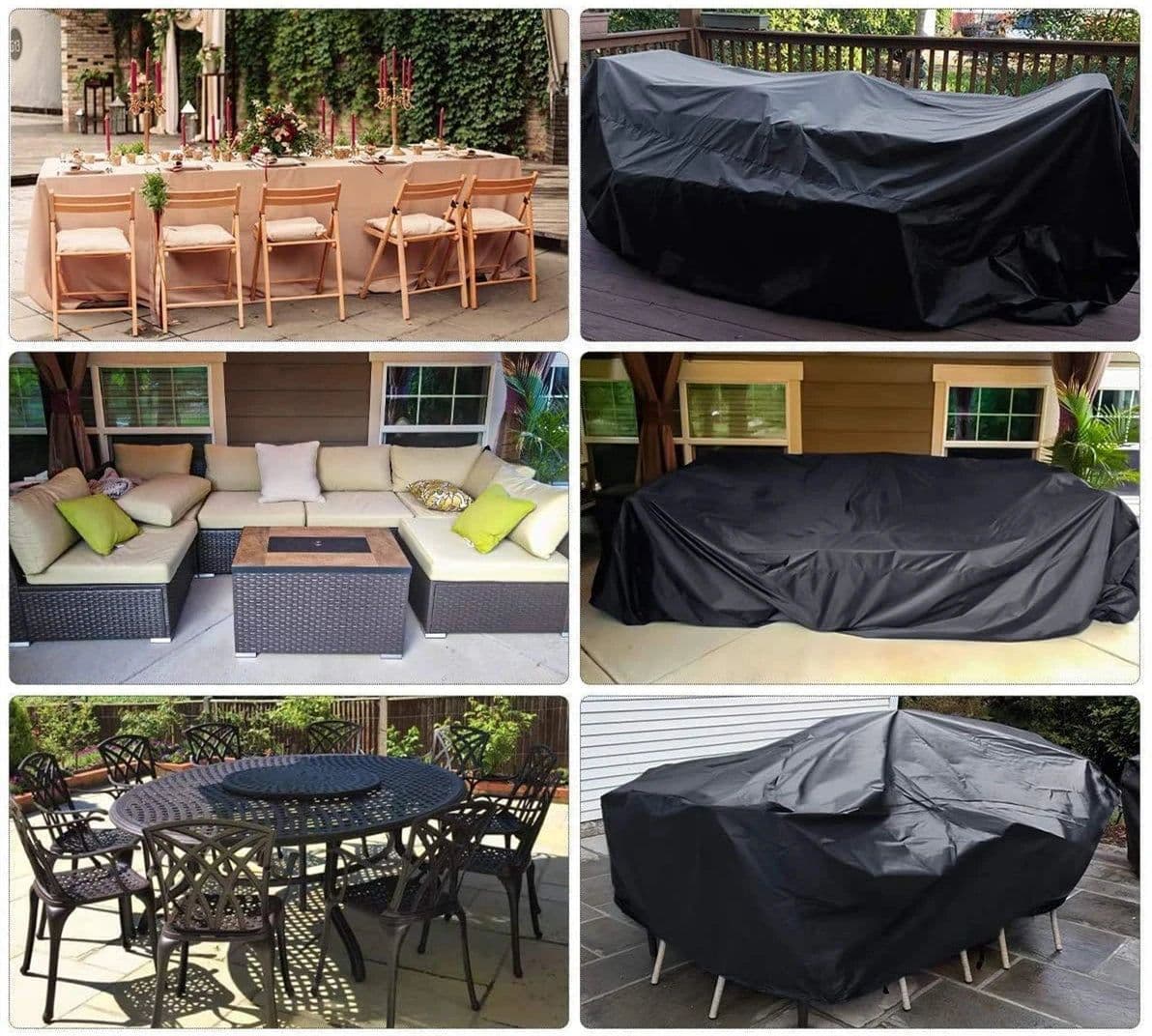 image-Small size Waterproof Outdoor Patio Garden Furniture Covers Rain Snow Chair covers for Sofa Table Chair Dust Proof Cover