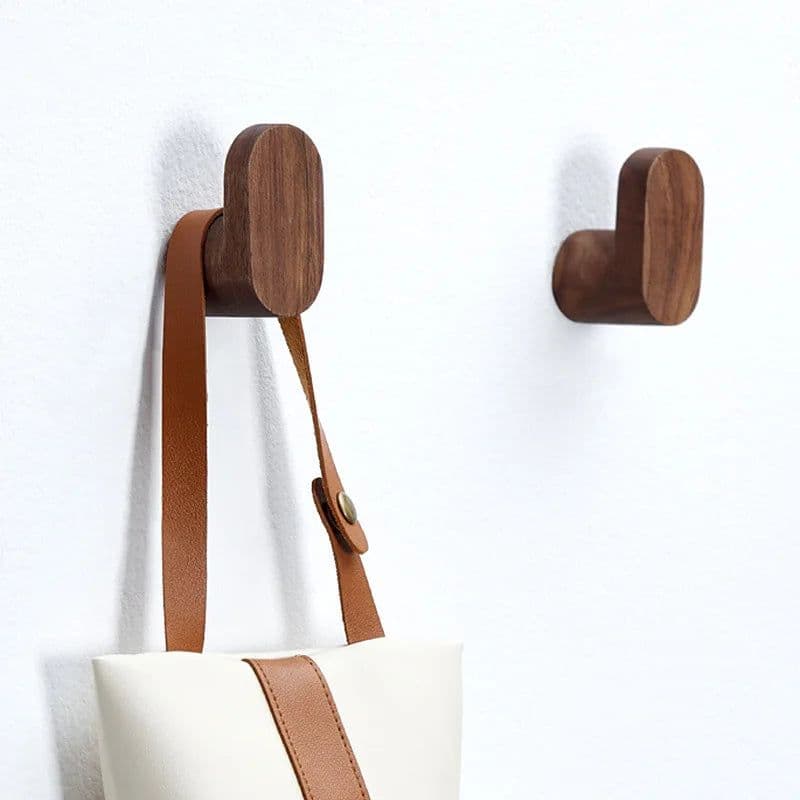 image-Wooden Hook Key Decorative Holder Door Hanger Wall Coat Rack Multi-Purpose Kitchen Bathroom Accessories Storage Gadgets Organize