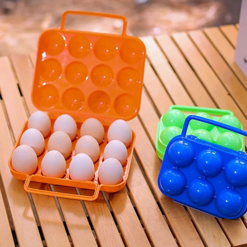 image-6/12 Grid Egg Storage Box Plastic Travel Portable Kitchen Utensils Outdoor Picnic BBQ Camping Tableware Camping Gear