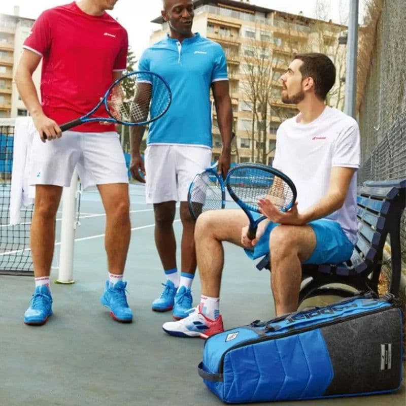 image-High Quality Babolat EVO Tennis Backpack Blue Black 2024 Men Women Portable Tennis Racket Bag 6 Rackets Squash Padel Tennis Bags