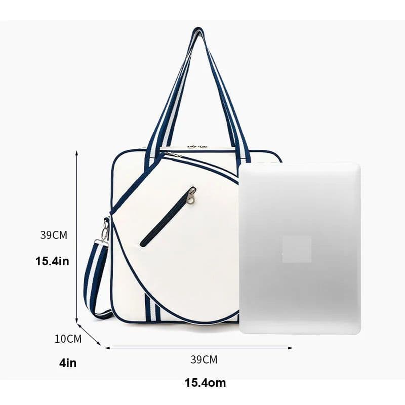 image-Men's Tennis Bag Light Portable Tenis Racket Single Shoulder Bags Waterproof Fabric Blue White Laptop Tenis Squash Padel Handbag
