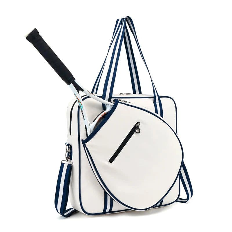 image-Men's Tennis Bag Light Portable Tenis Racket Single Shoulder Bags Waterproof Fabric Blue White Laptop Tenis Squash Padel Handbag