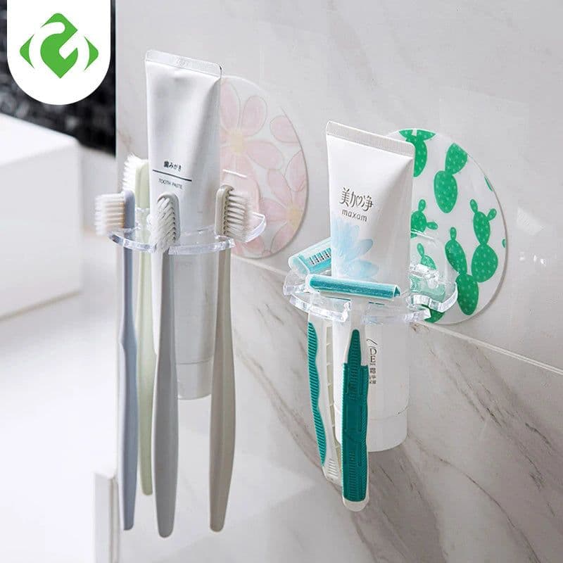 image-1PC Plastic Toothbrush Holder Toothpaste Storage Rack Shaver Tooth Brush Dispenser Bathroom Organizer Accessories Tools GUANYAO