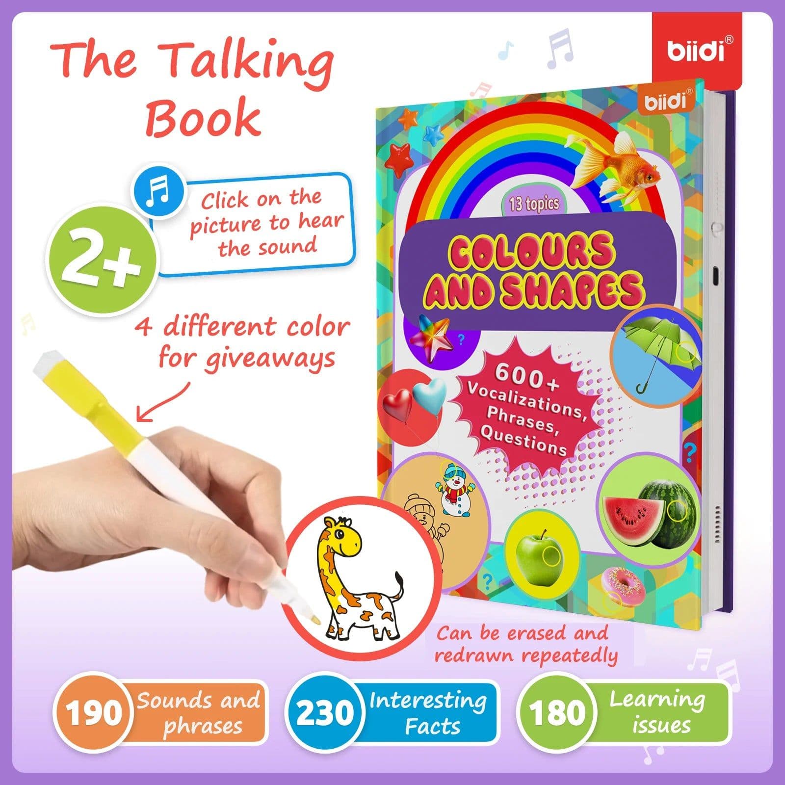 image-biidi English Finger Touch Interactive Learning Language Electronic Book Children Early-education Toy Kids Reading Talking Books