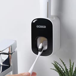 image-Automatic Toothpaste Dispenser Squeezers Toothpaste Tooth Dust-proof Toothbrush Holder Wall Mount Stand Bathroom Accessories Set