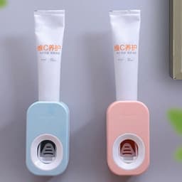 image-Automatic Toothpaste Dispenser Squeezers Toothpaste Tooth Dust-proof Toothbrush Holder Wall Mount Stand Bathroom Accessories Set