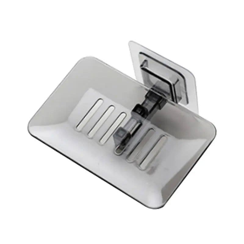 image-Soap Rack No Drilling Wall Mounted Double Layer Soap Holder Soap Sponge Dish Bathroom Accessories Soap Dishes Self Adhesive