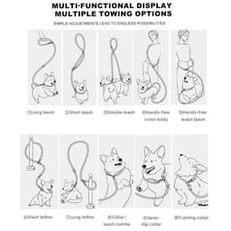 image-Hands-free Dogs Lead Rope New Fashion Multi-function Pet Leashes For Small medium and large dogs Outdoor Running walking 10 in 1