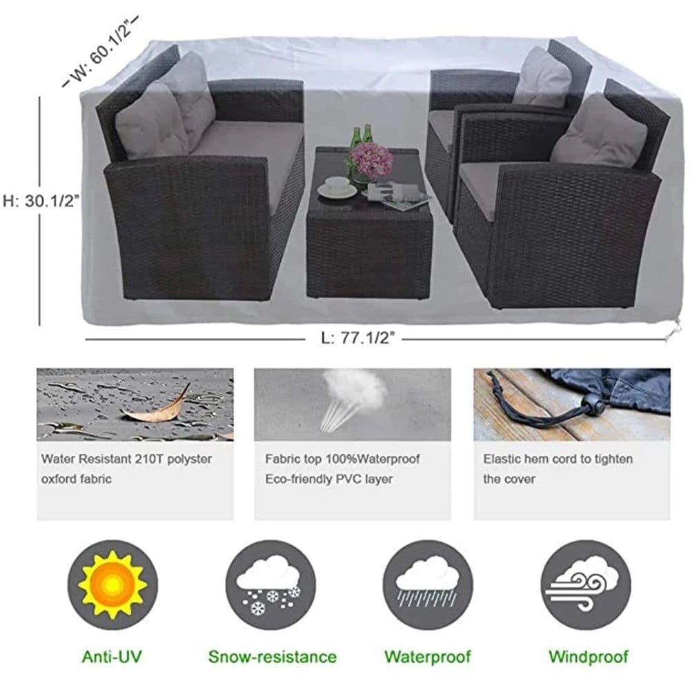 image-Small size Outdoor Patio Garden Furniture Waterproof Covers Rain Snow Chair covers Sofa Table Chair Dust Proof Cover