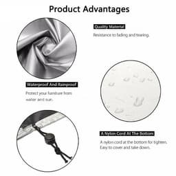 image-Waterproof Garden Furniture Covers, Rain and Snow Cover, Chair Covers for Sofa, Table and Chair, Dust Proof, Outdoor, 55 Sizes