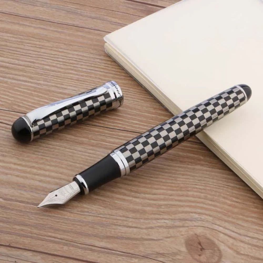 image-METAL Jinhao X750 Fountain Pen hot color Chessboard GIFT Medium Nib Stationery Office school supplies