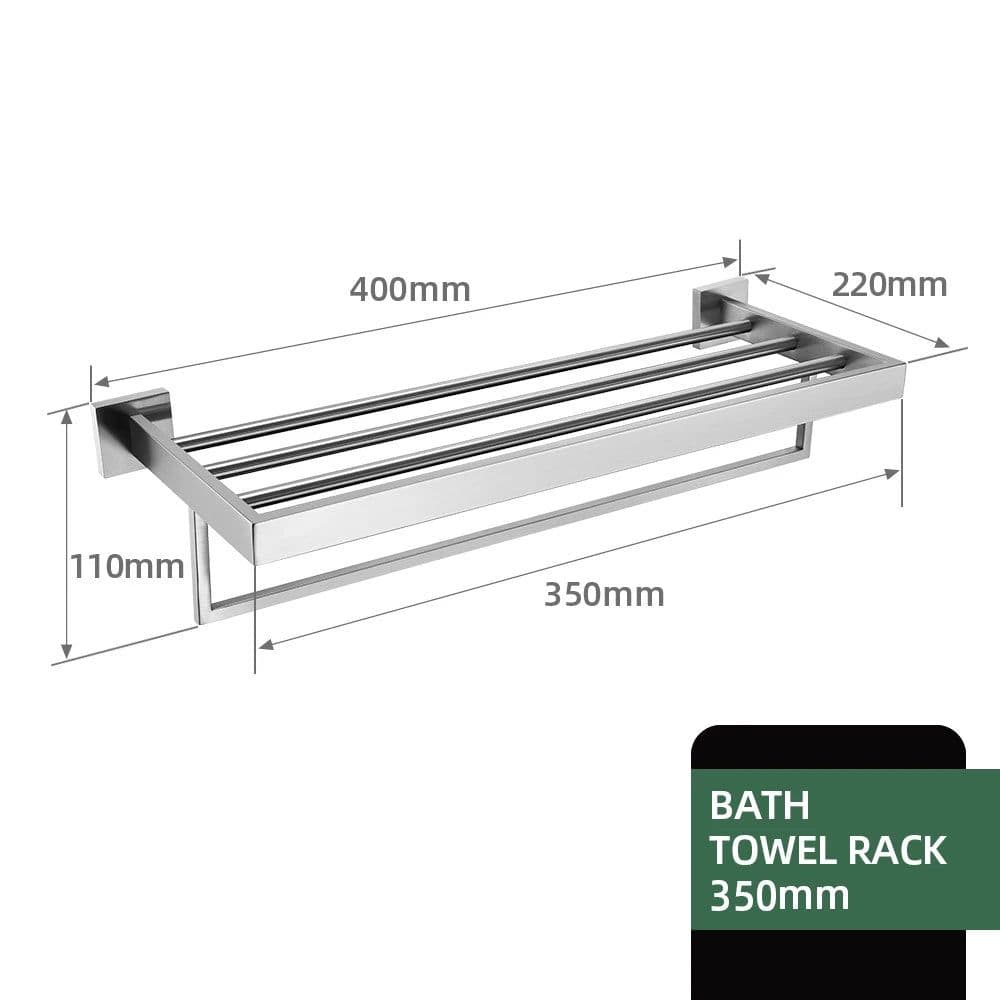 image-Brushed Nickel Bathroom Accessories Set Wall Mount Bath Shelf Robe Hanger Toilet Paper Holder Towel Bar Rack Stainless Steel