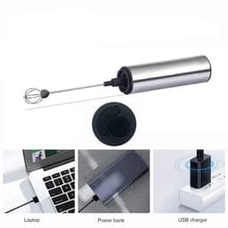 image-Mini Portable USB Rechargeable Electric Milk Frother Foam Maker Handheld Foamer High Speeds Drink Mixer Frothing Wand for Coffee