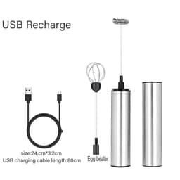 image-Mini Portable USB Rechargeable Electric Milk Frother Foam Maker Handheld Foamer High Speeds Drink Mixer Frothing Wand for Coffee