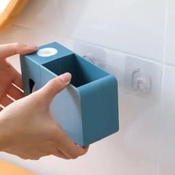 image-2 In 1 Toothpaste Dispenser With Toothbrush Holder Wall Mount Automatic Tooth Paste Squeezer Bath Organizer Bathroom Accessories