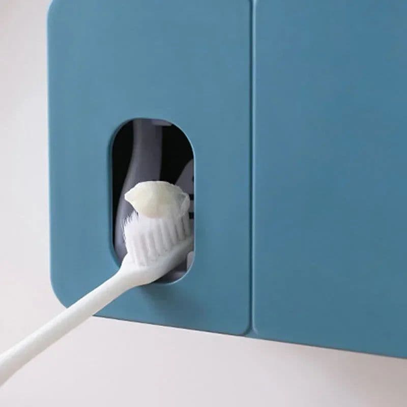 image-2 In 1 Toothpaste Dispenser With Toothbrush Holder Wall Mount Automatic Tooth Paste Squeezer Bath Organizer Bathroom Accessories