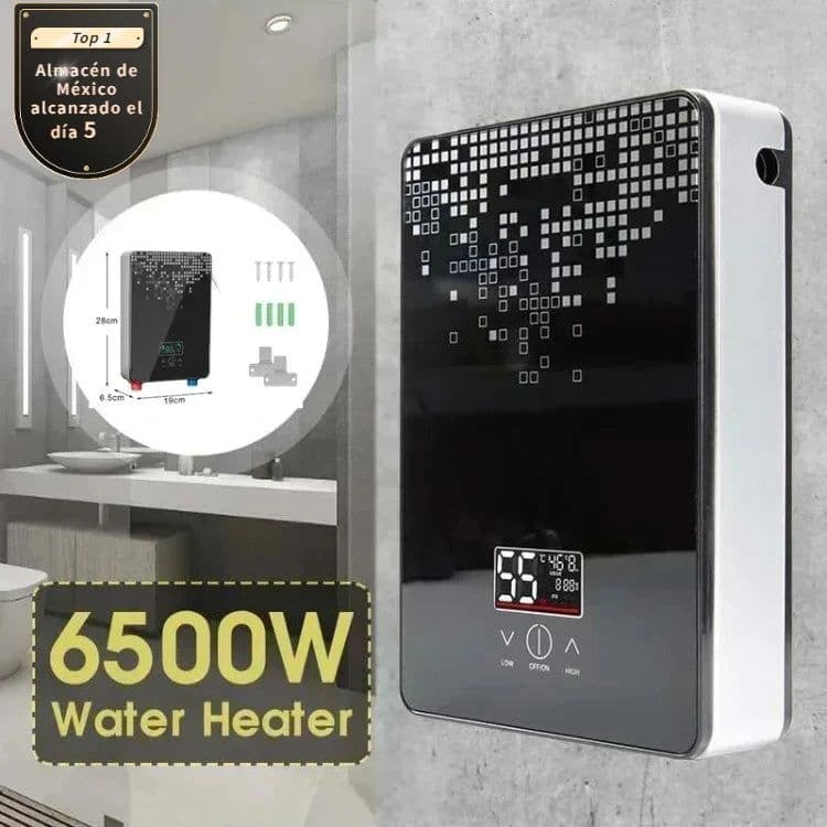 image-Electric Hot Water Heater Tankless Instant Boiler Bathroom 110V 220V Tankless Shower Thermostat Safe Intelligent Automatica
