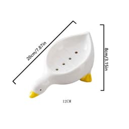 image-1PC Yellow Duck Shape Soap Box Cartoon Soap Dish Drainable Soap Holder Soap Container Soap Dish For Tray Bathroom Accessories