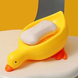 image-1PC Yellow Duck Shape Soap Box Cartoon Soap Dish Drainable Soap Holder Soap Container Soap Dish For Tray Bathroom Accessories
