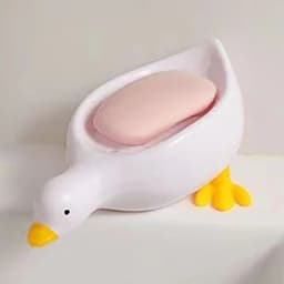 image-1PC Yellow Duck Shape Soap Box Cartoon Soap Dish Drainable Soap Holder Soap Container Soap Dish For Tray Bathroom Accessories