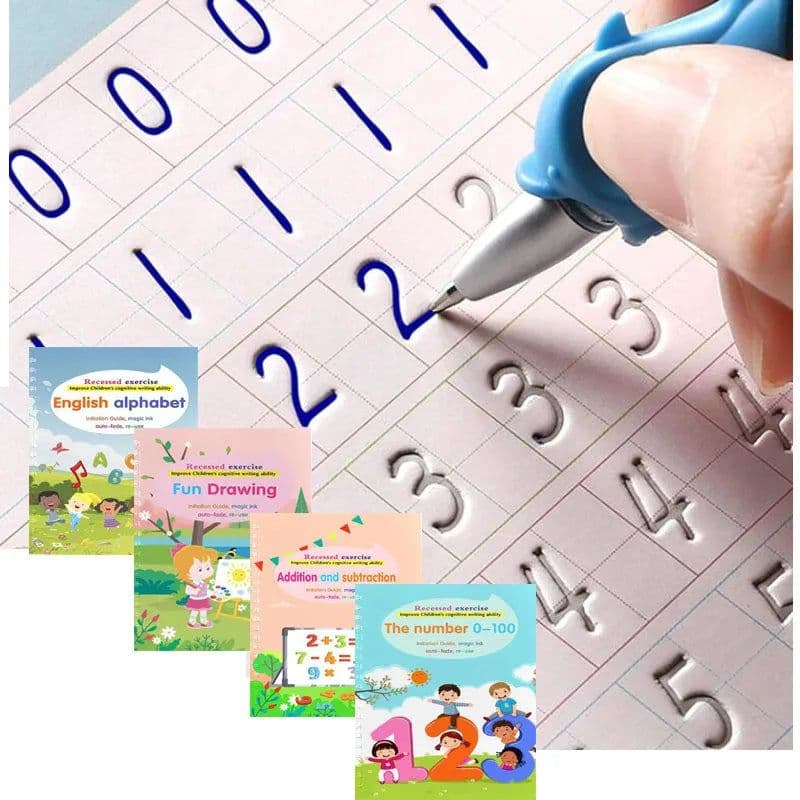 image-4 Books Reusable Copybook for Calligraphy Children's Favorite Copy Color Picture Book Learning Will Be Fun English Lettering Toy