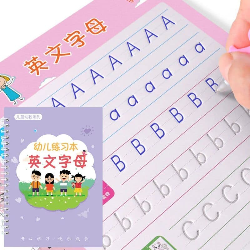 image-4 Books Reusable Copybook for Calligraphy Children's Favorite Copy Color Picture Book Learning Will Be Fun English Lettering Toy