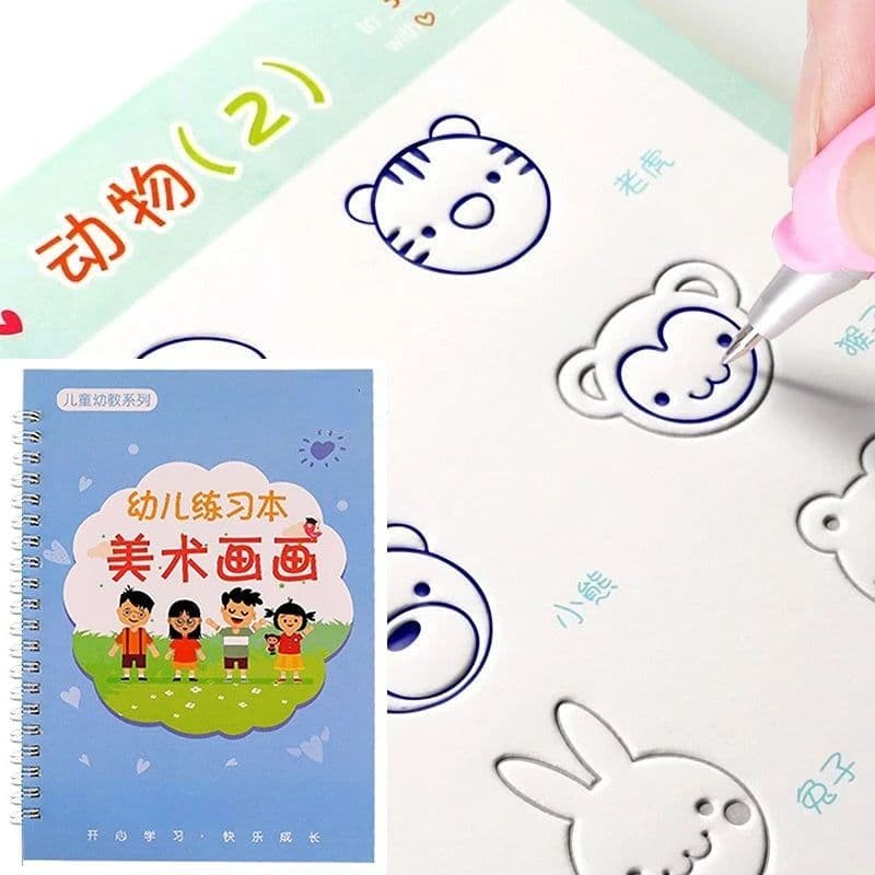 image-4 Books Reusable Copybook for Calligraphy Children's Favorite Copy Color Picture Book Learning Will Be Fun English Lettering Toy