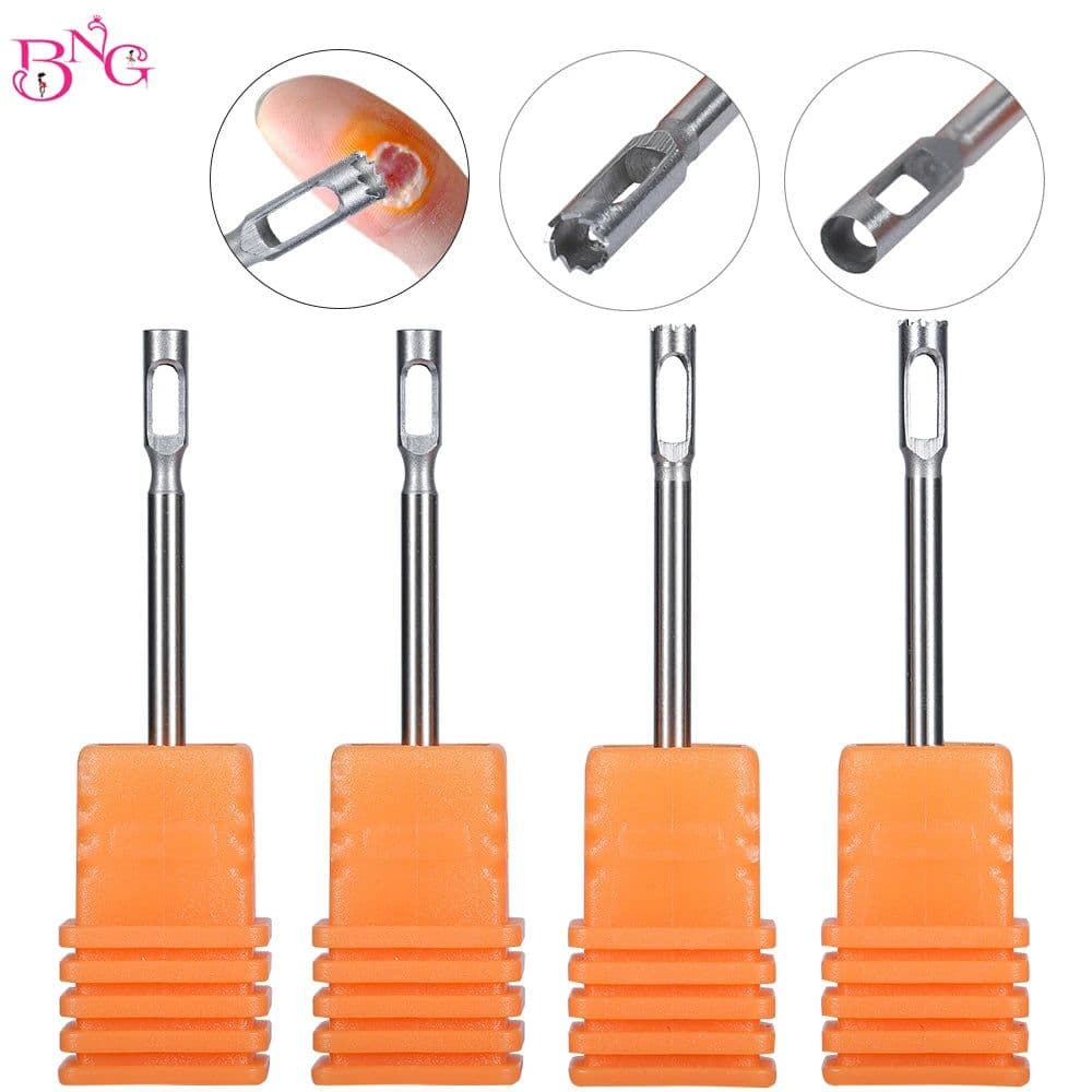 image-Stainless steel Medical Pedicure Drill Bit Faster Corn Remover Removal Foot Callus Cuticle Cutter Rotary Burr Bits Tool